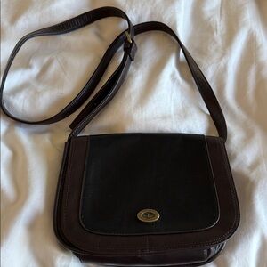 Tignanello Dark Brown and Black Crossbody Bag